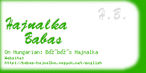 hajnalka babas business card